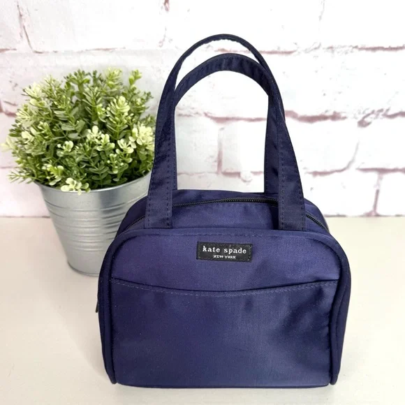 KATE SPADE NEW YORK Navy Nylon 7” Mini Satchel Tote Bag Y2K 90’s Purse Vintage - Picture 15 of 15